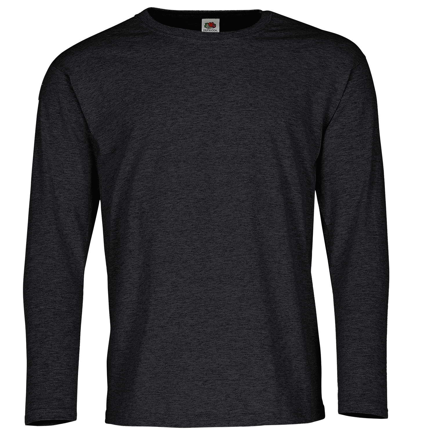 Fruit of the Loom Valueweight Langarm T-Shirt in Dunkelgrau meliert