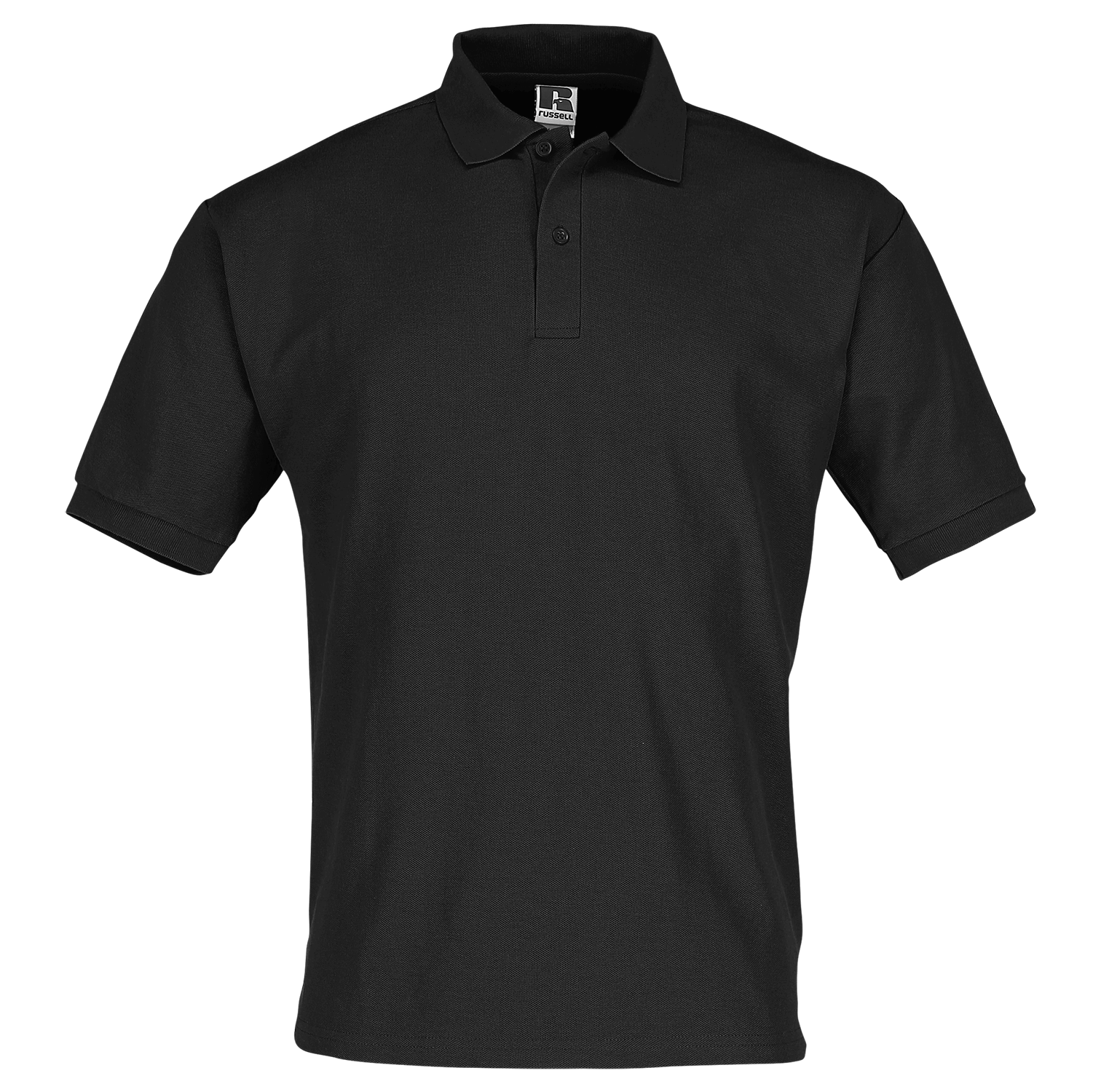Russell Classic Mischgewebe Polo in Schwarz