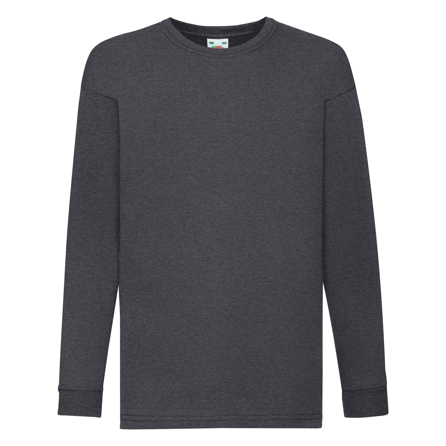 Fruit of the Loom Kinder Valueweight Long Sleeve T-Shirt in Dunkelgrau meliert