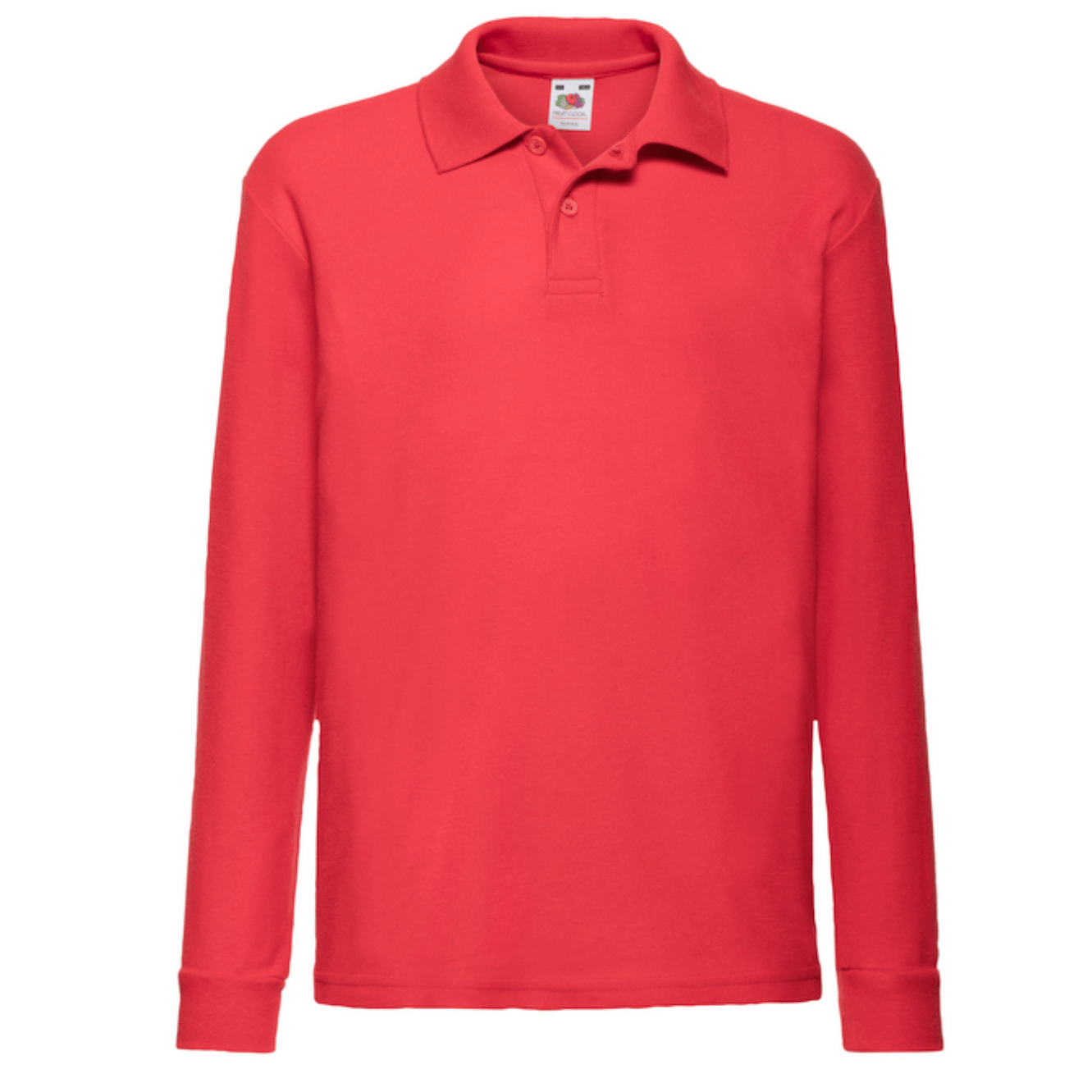 Fruit of the Loom Kinder Long Sleeve Polo in Rot