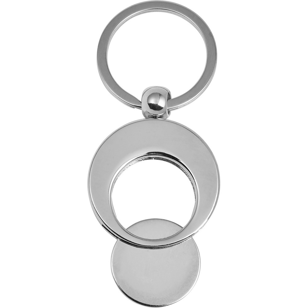 Schlüsselanhänger, Einkaufswagenchip in Silber, Ansicht 2