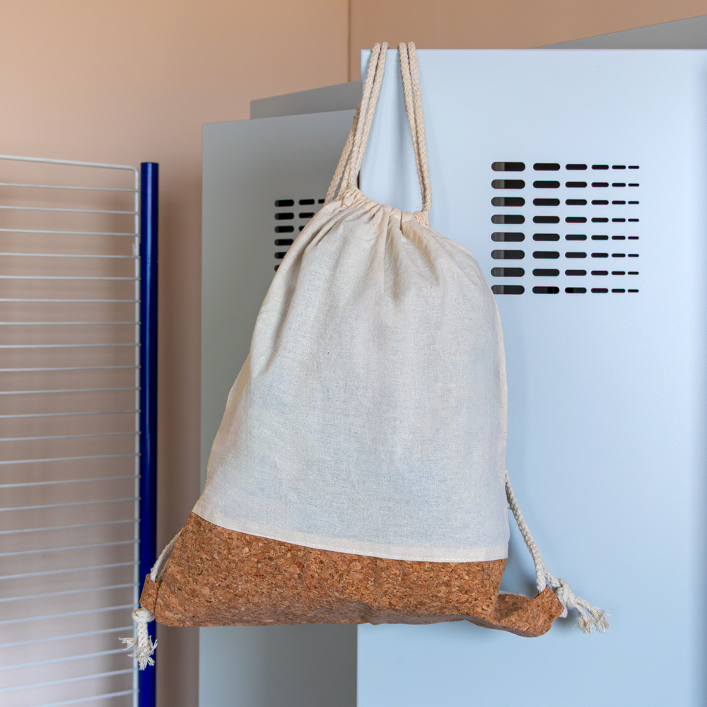 Beutel aus Baumwolle mit Kordel, Korkdetails | Rontay in Beige, Ansicht 9