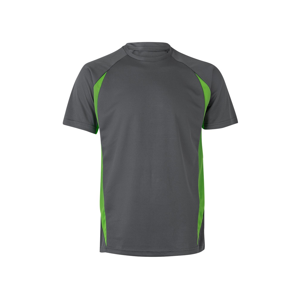 Zweifarbiges technisches T-Shirt mit Bird-Eye-Design (160 g/m²), aus Polyester (100%) | VL Slayer – Grau/Grün
