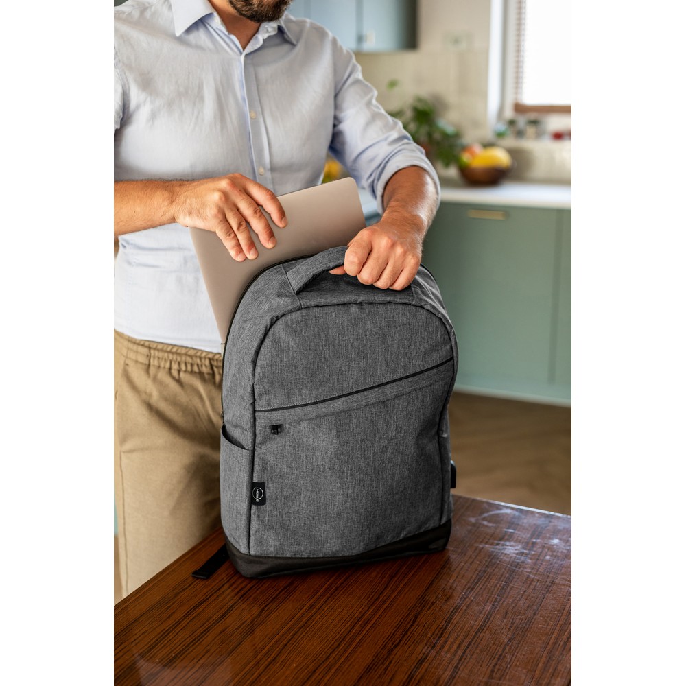 B'RIGHT Laptop-Rucksack 15,6", aus RPET | Henry in Grau, Ansicht 3