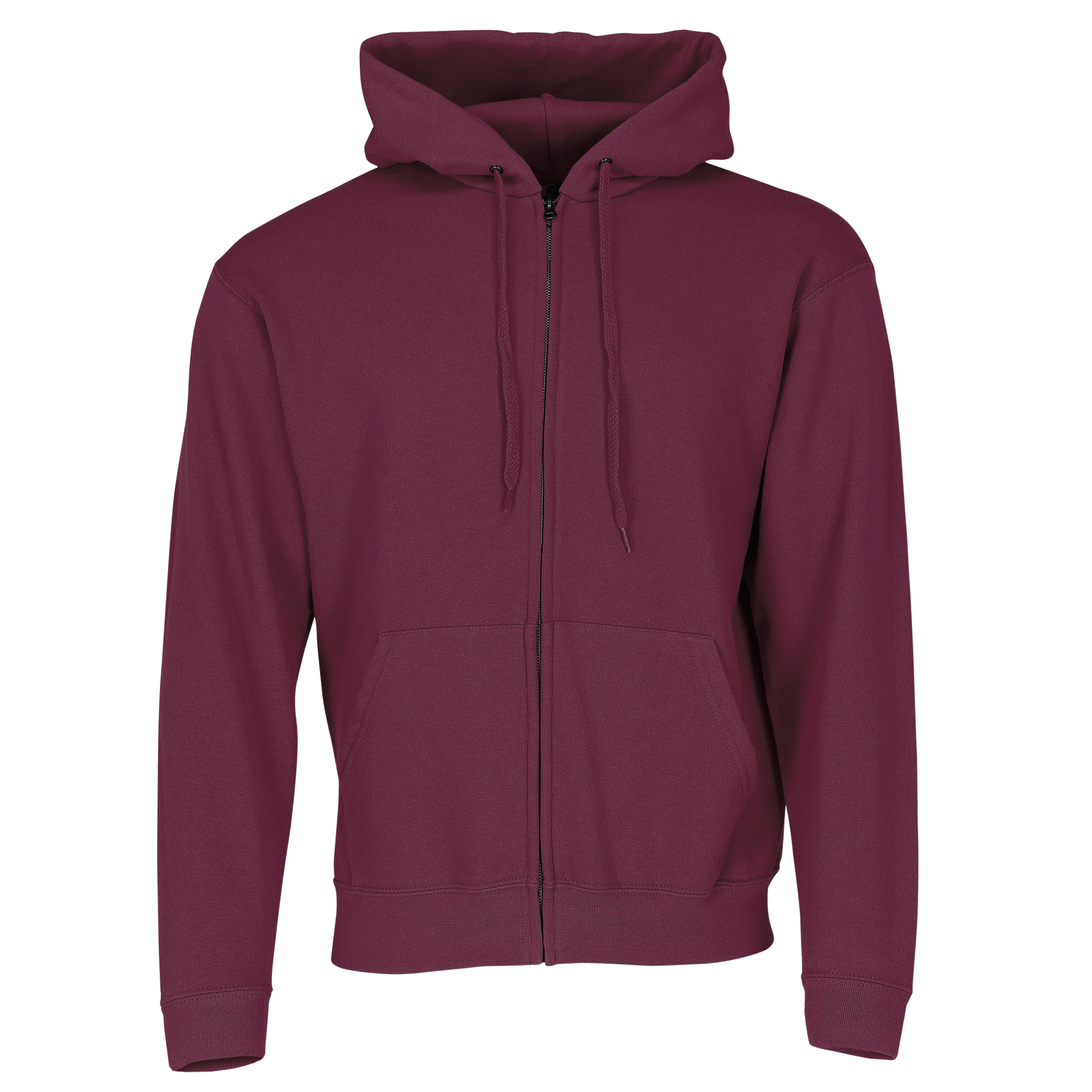 Fruit of the Loom Classic Hooded Sweat Jacket in Burgund