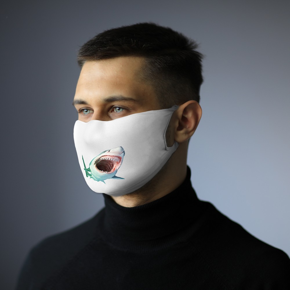 Wiederverwendbare Maske mit Filterraum und Silberionen in Weiß, Ansicht 5