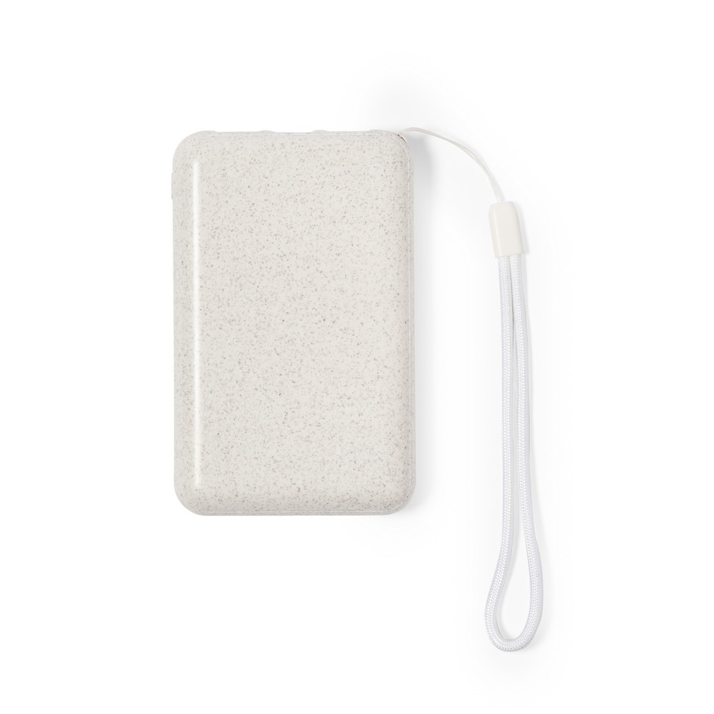 Powerbank aus Weizenstroh 5000 mAh, Solarladegerät in Neutral, Ansicht 6