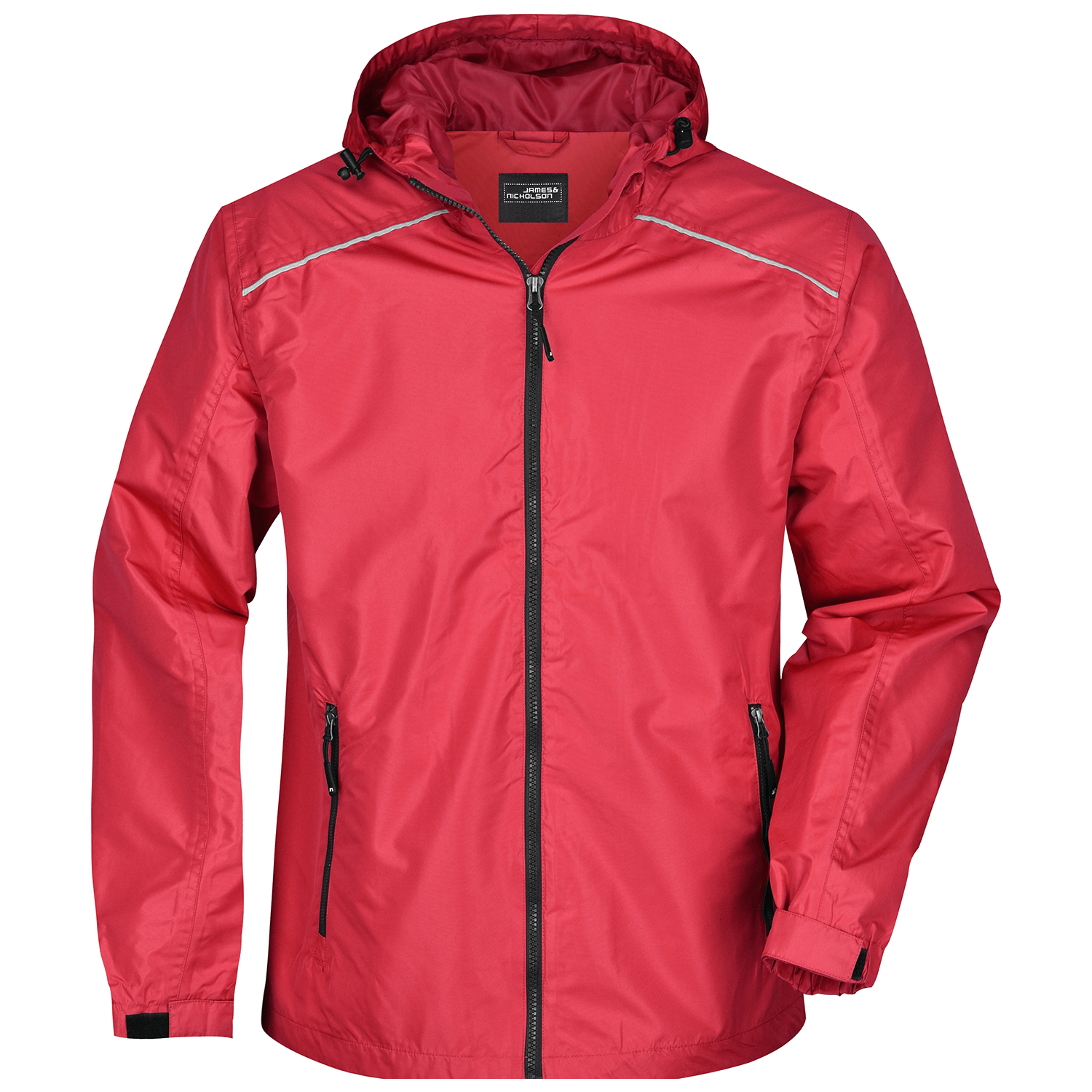 Regenjacke in Rot/Schwarz