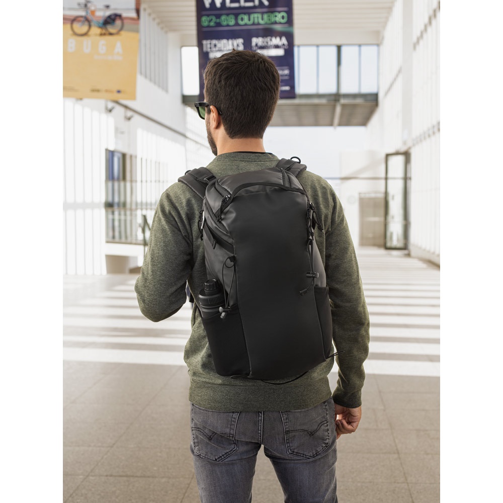 Wanderrucksack mit wasserdichter Beschichtung | Alasca – Schwarz, Ansicht 6