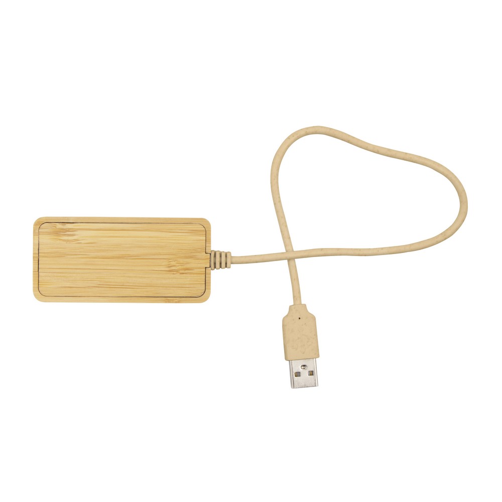 USB- und USB-C-Hub aus Bambus B'RIGHT | Kenzie in Holz, Ansicht 5