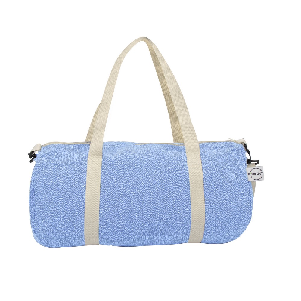 Sport- und Reisetasche B'RIGHT aus recycelter Baumwolle und recyceltem Polyester | Asha in Blau, Ansicht 3