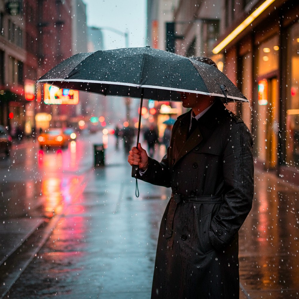 Automatischer Regenschirm Mauro Conti | Kim in Schwarz, Ansicht 15