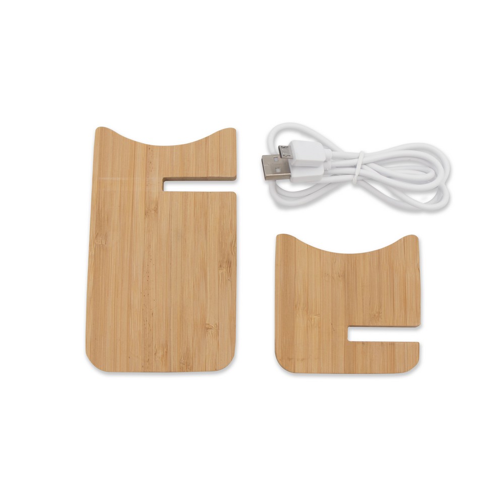 B'RIGHT Wireless Bambus-Ladegerät 10W, Telefonständer | Barbra in Holz, Ansicht 5