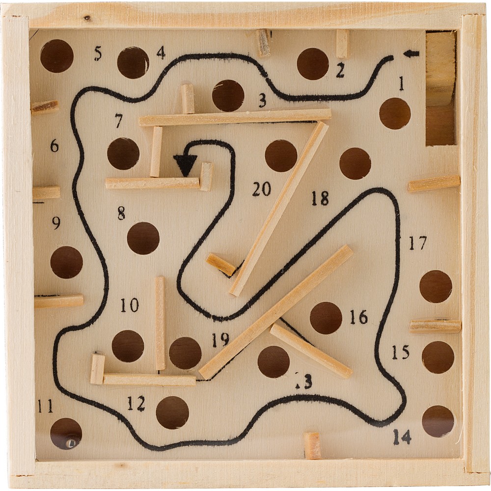 Geschicklichkeitsspiel aus Holz in Braun, Ansicht 2