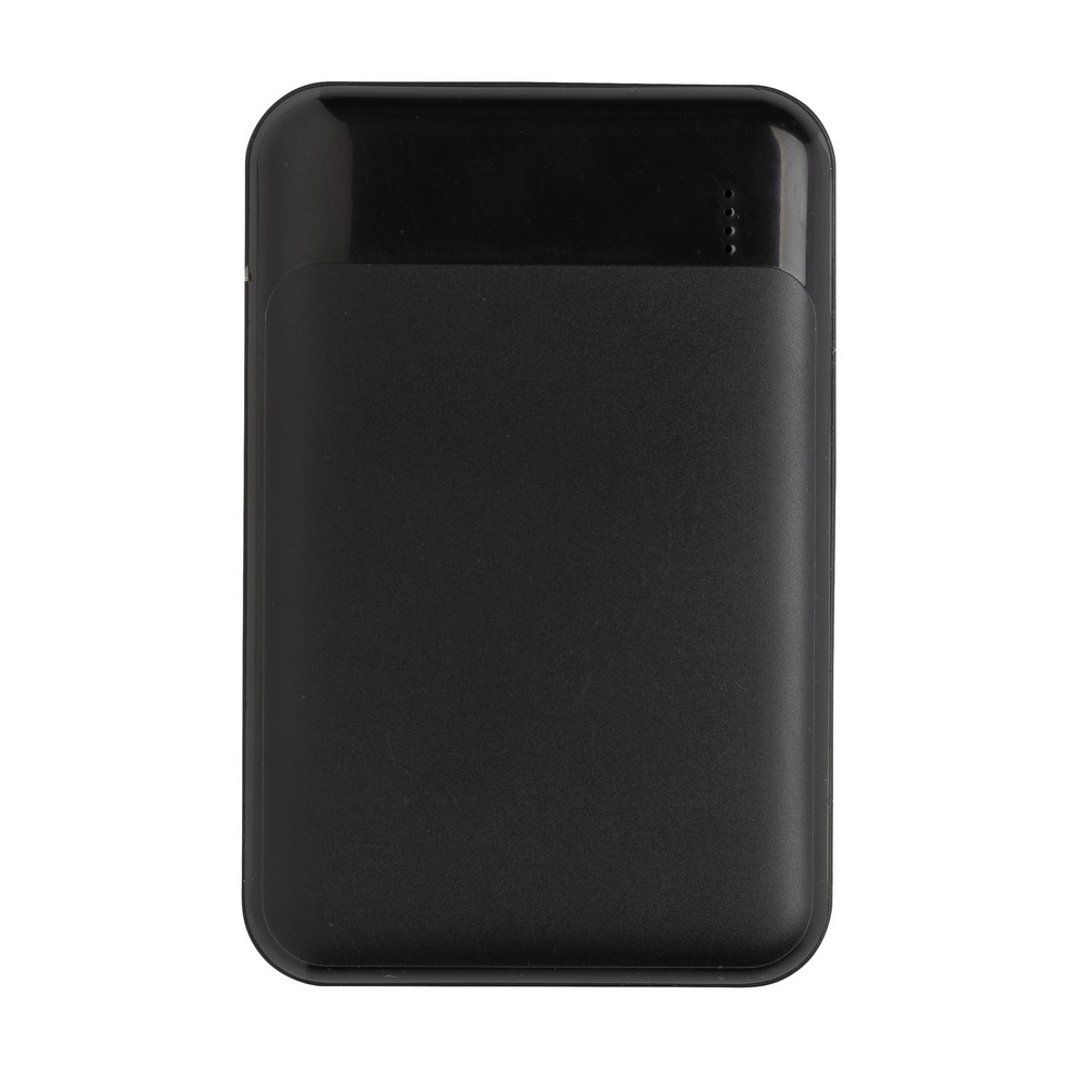 10.000 mAh Powerbank aus RCS Standard recyceltem Kunststoff in Schwarz, Ansicht 3