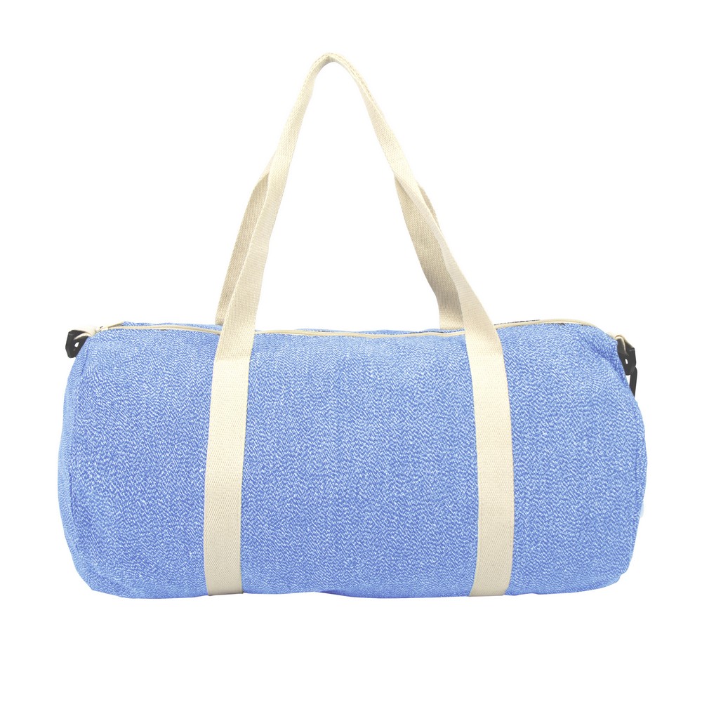 Sport- und Reisetasche B'RIGHT aus recycelter Baumwolle und recyceltem Polyester | Asha in Blau, Ansicht 5