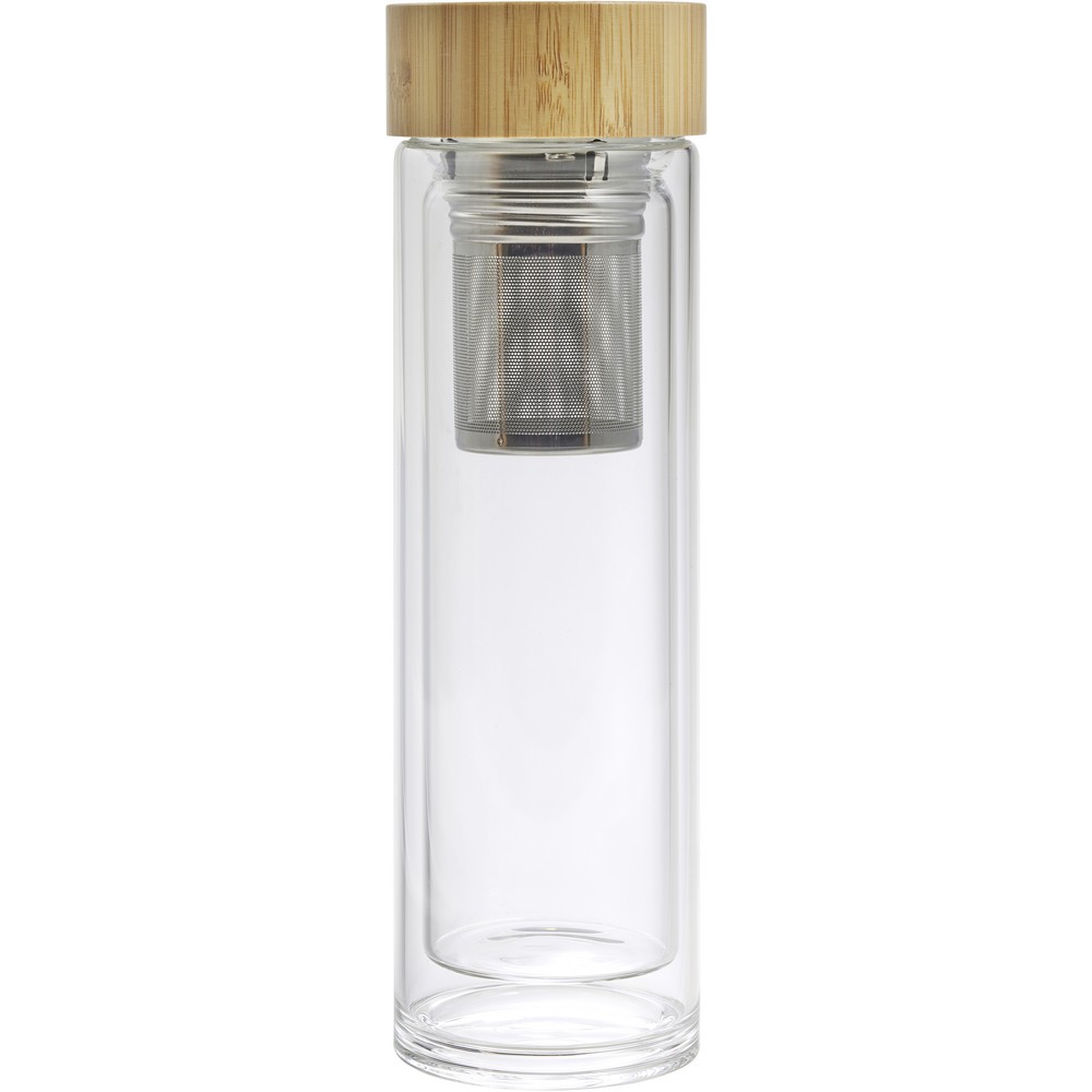 Thermosflasche aus Glas 420 ml mit Sieb zum Auffangen des Bodensatzes in Hellbraun, Ansicht 7