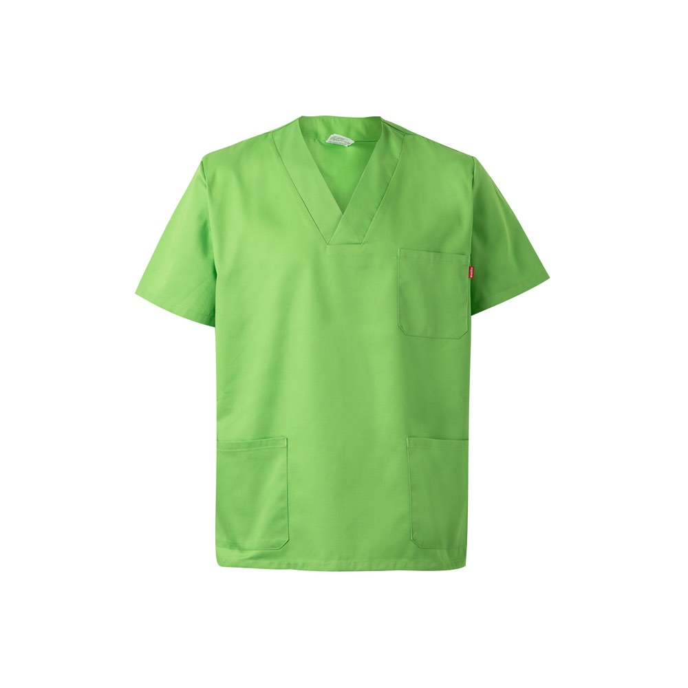 Tunika aus Twill (190g/m²) mit kurzen Ärmeln, aus Polyester (65%) und Baumwolle (35%) | VL Illapa – Limette