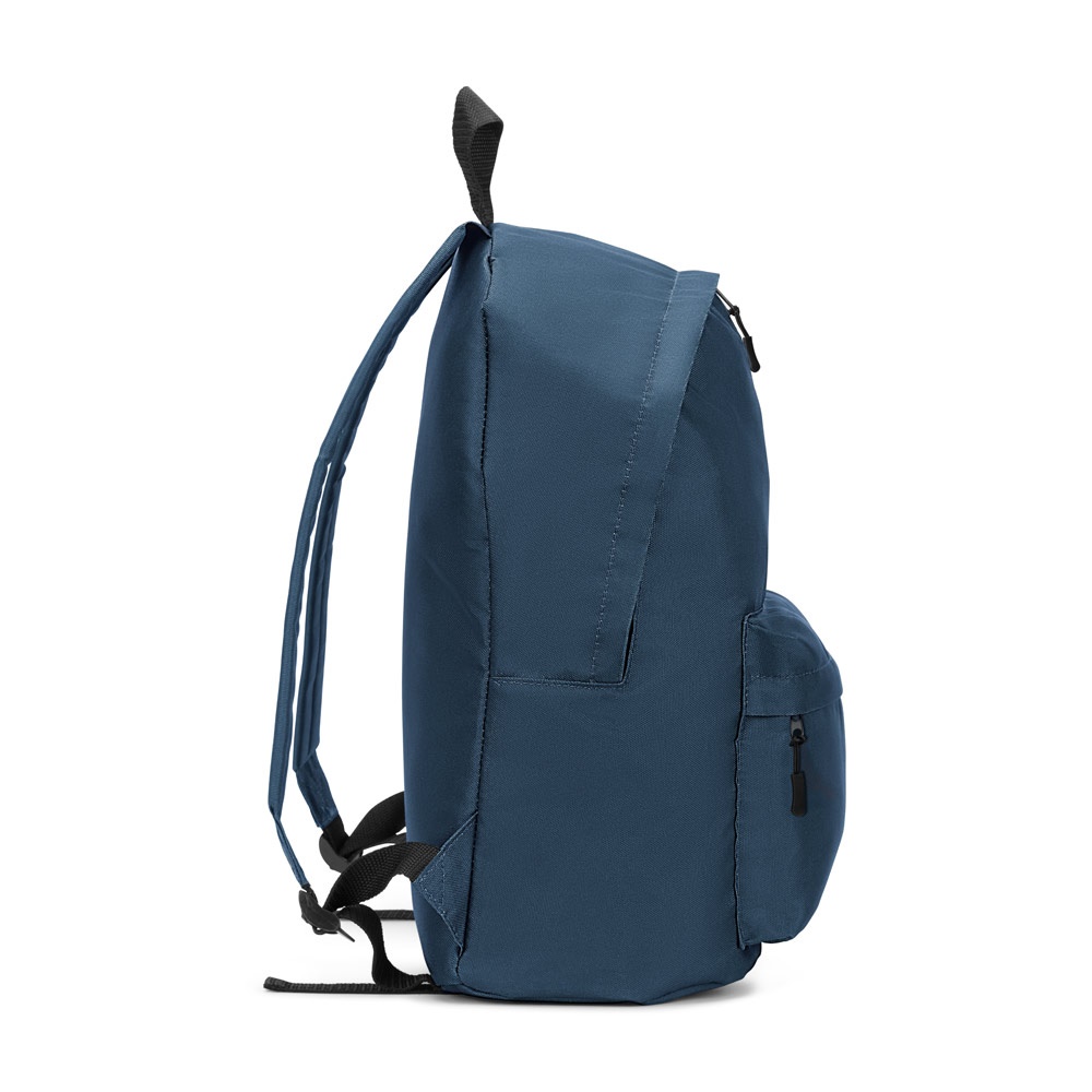 Klassischer Rucksack mit zeitlosem Design aus recyceltem 600D Polyester | Rosario – Blau, Ansicht 4