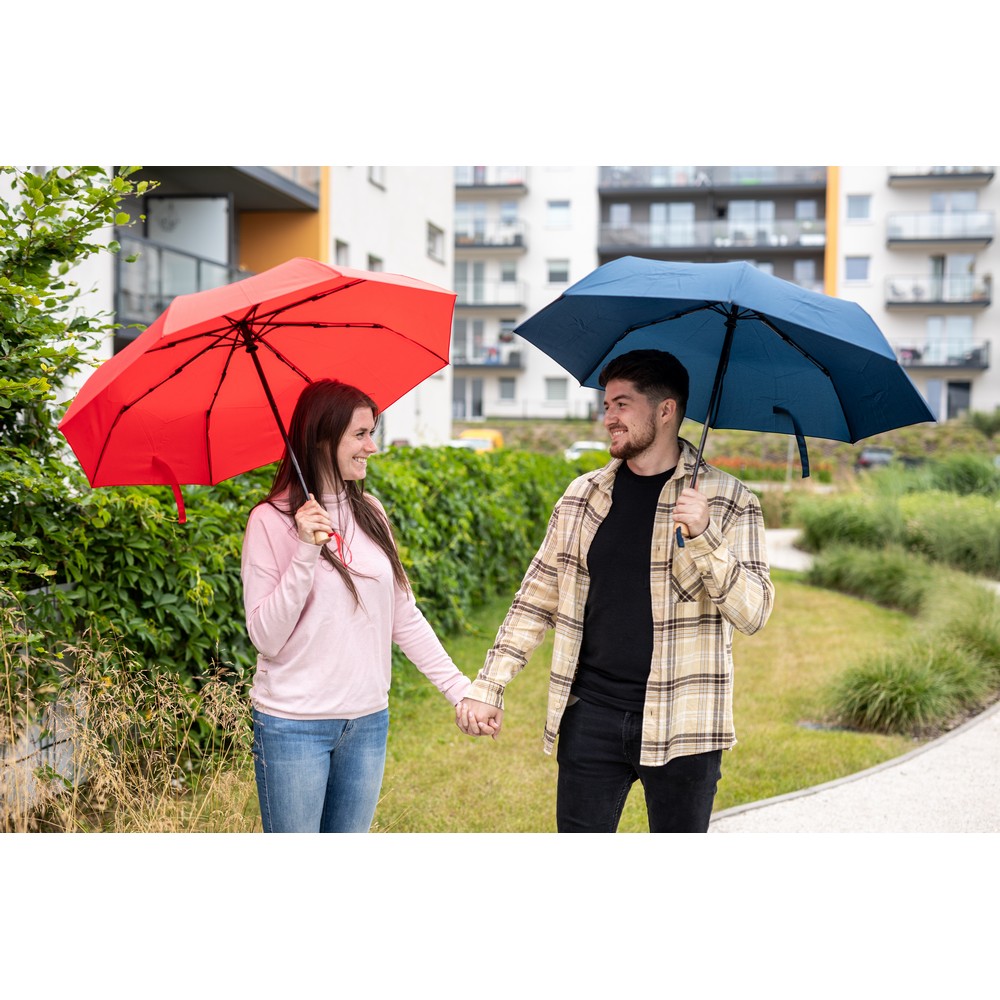 Automatischer Regenschirm aus RPET | Nell in Rot, Ansicht 6