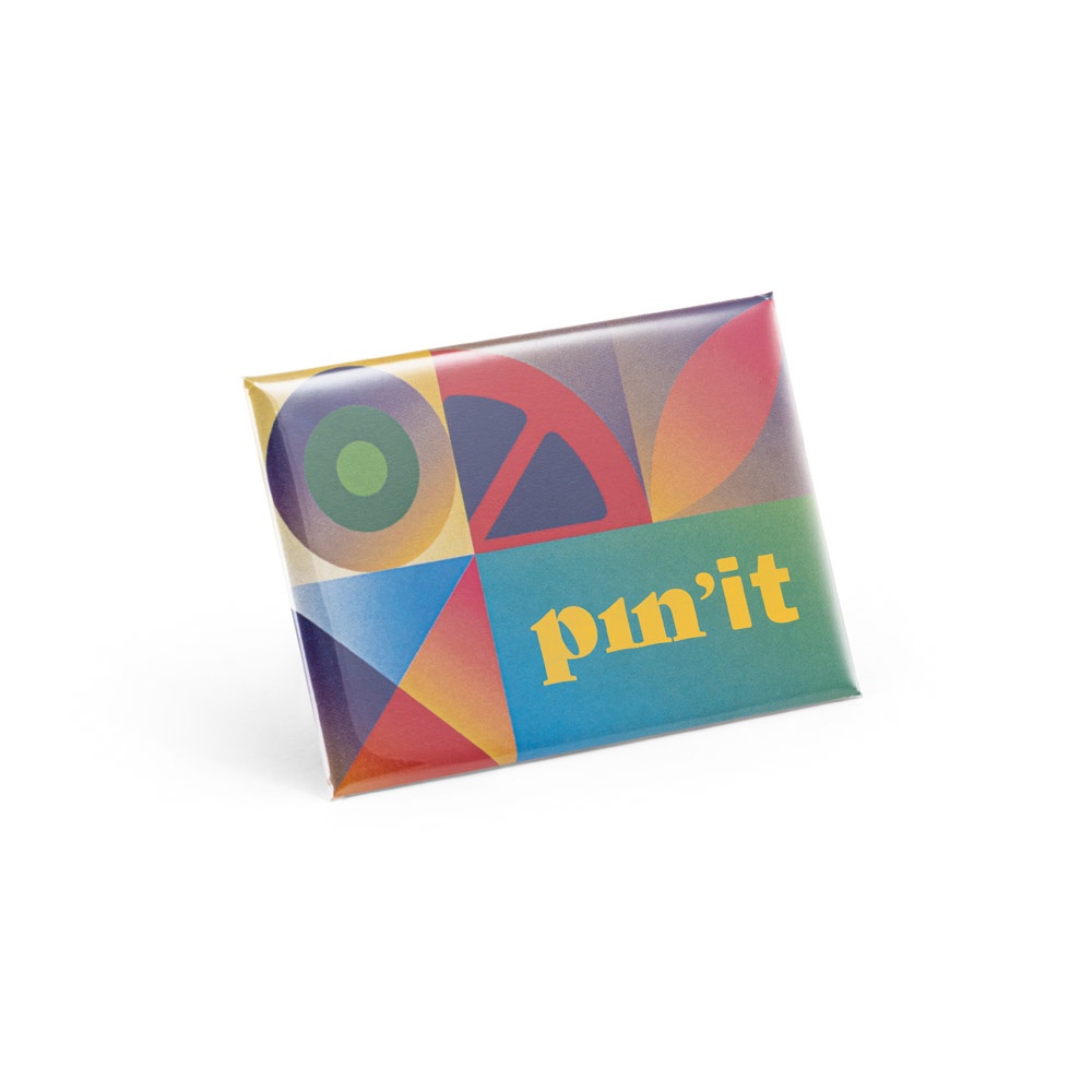 Rechteckiger Pin mit Magnet | Button Pin 15 – Schwarz
