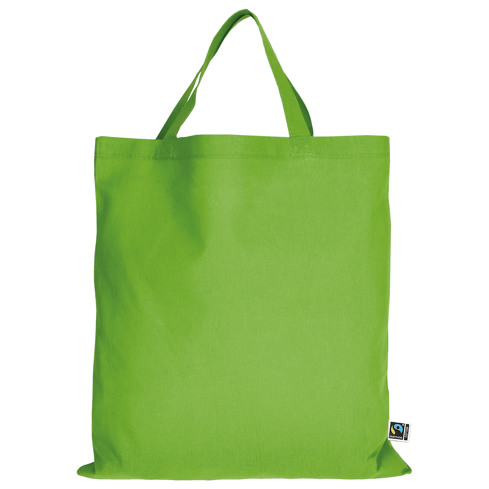 Tasche aus Fairtrade-zertifizierter Baumwolle mit zwei kurzen Henkeln in Hellgrün