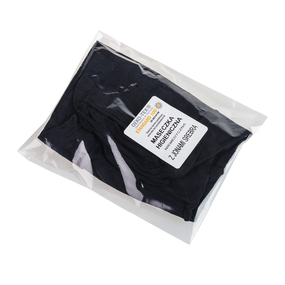 Wiederverwendbare Maske mit Filterraum und Silberionen in Schwarz, Ansicht 5