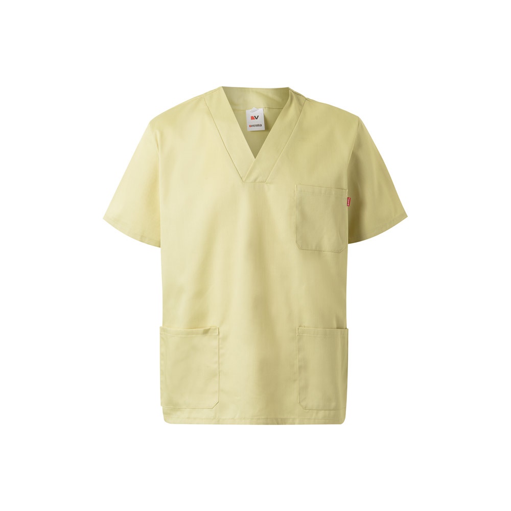 Tunika aus Twill (190g/m²) mit kurzen Ärmeln, aus Polyester (65%) und Baumwolle (35%) | VL Illapa – Pastellgelb
