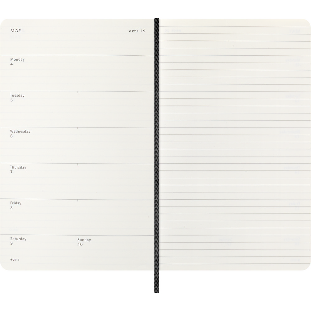 MOLESKINE Wochenkalender mit Notizbuch in Schwarz, Ansicht 6