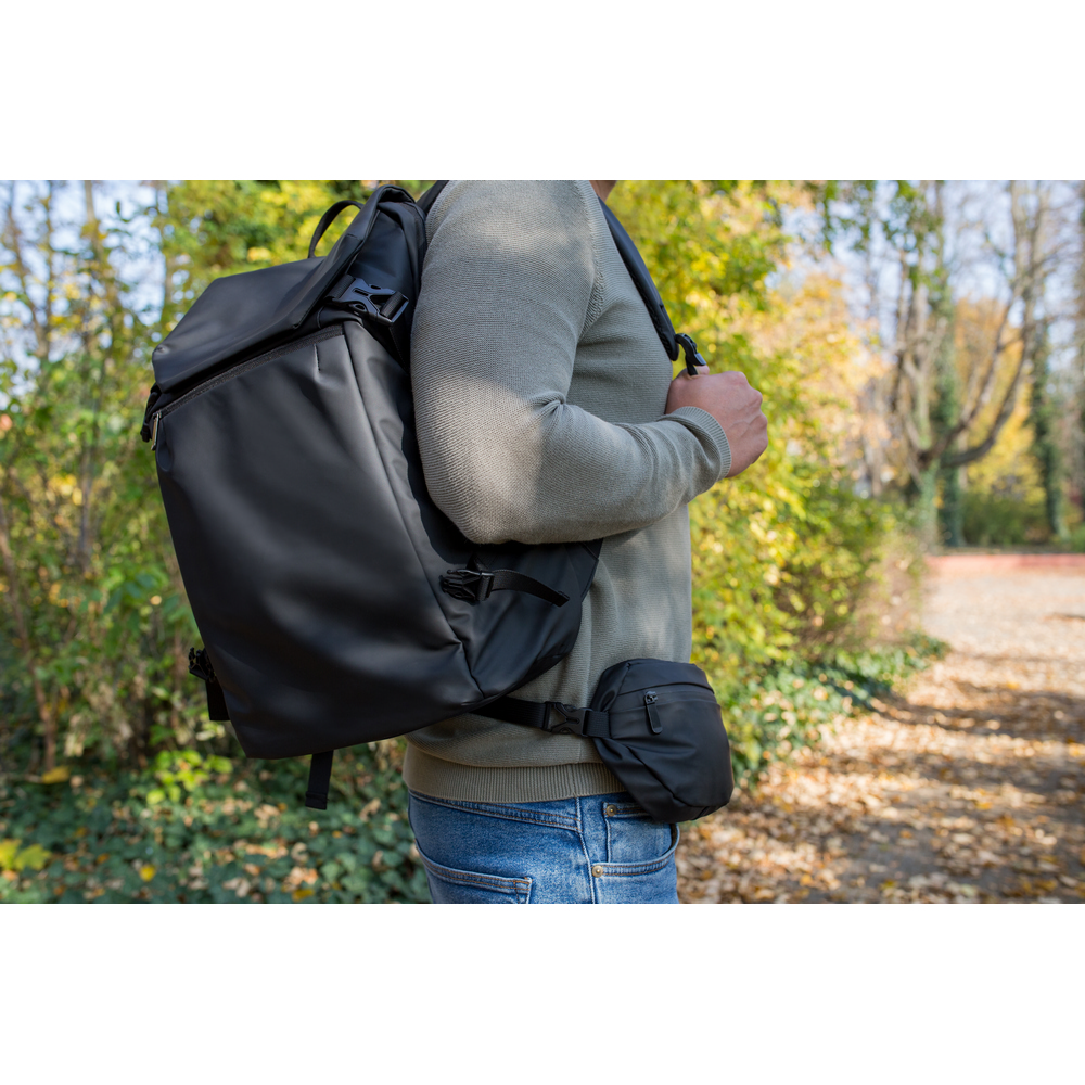 Laptop-Rucksack 15,6" Air Gifts 2 in 1, Gürteltasche | Chaundrise in Schwarz, Ansicht 19