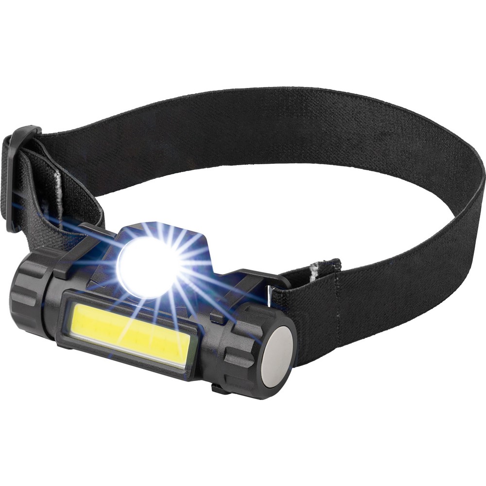 LED-Stirnlampe in Schwarz