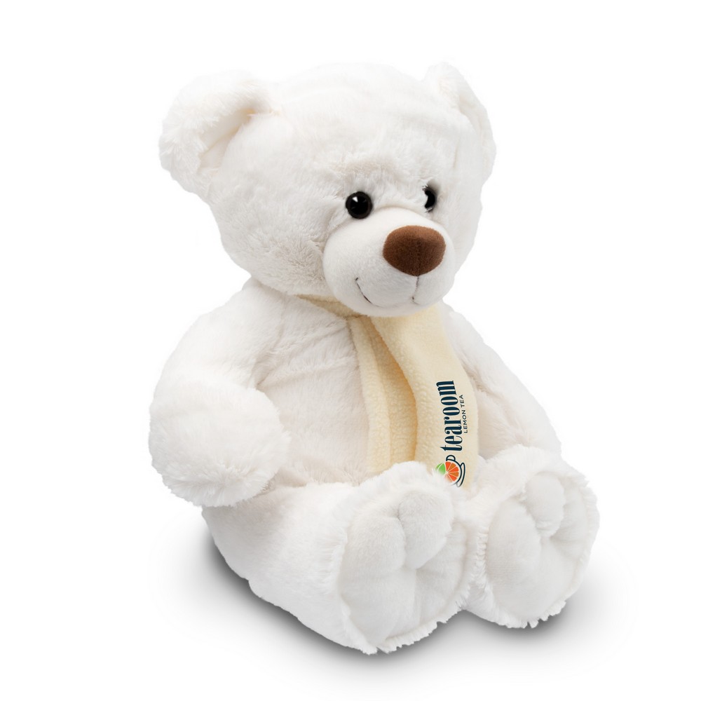Teddybär mit Schal | Monty White in Weiß, Ansicht 7