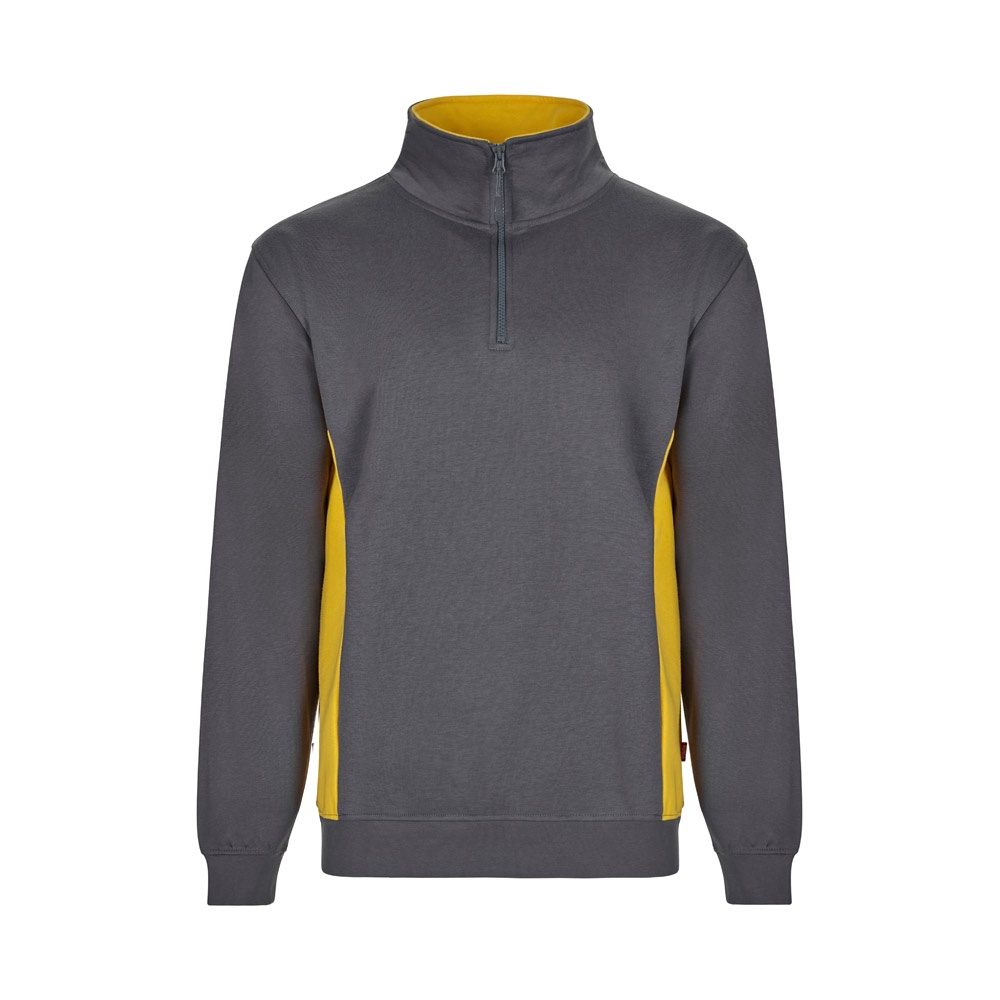 Zweifarbiges Frottee-Sweatshirt (260 g/m²), aus Polyester (65 %) und Baumwolle (35 %) | VL Svarog – Grau/Gelb