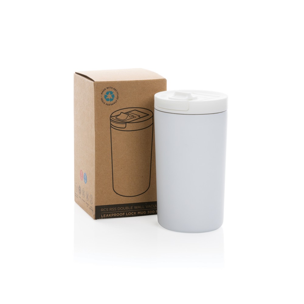 Doppelwandiger Vakuum-Becher aus RCS recyceltem SS in Weiß, Ansicht 8