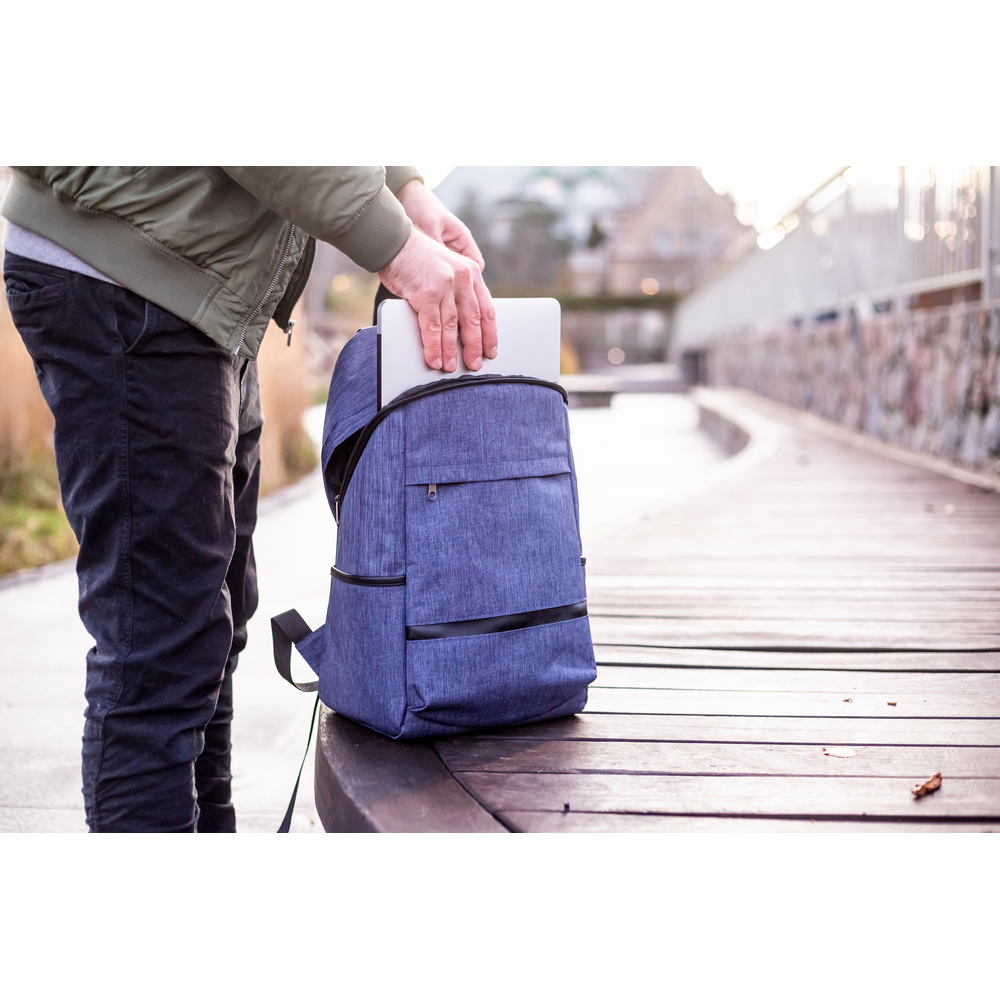 B'RIGHT Rucksack mit Fach für Laptop 15,6", aus RPET | Reggie in Grau, Ansicht 10