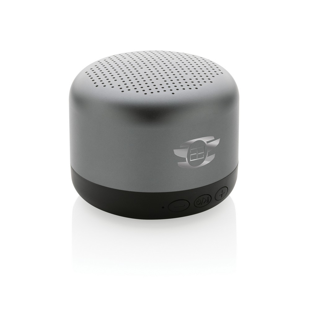 5W wireless speaker made with RCS (Recycled Claim Standard) certified recycled aluminium and ABS. Total recycled content: 35% based on total item weight. RCS certification ensures a completely certified supply chain of the recycled materials. Aluminium do