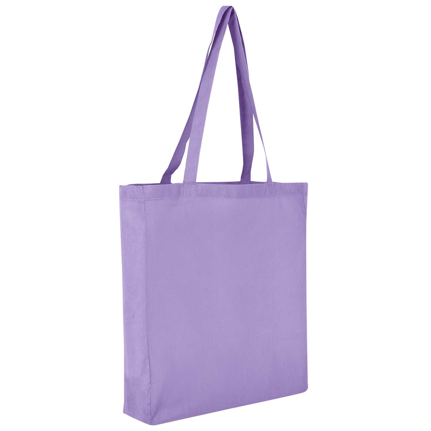 Baumwolltasche CLASSIC mit zwei langen Henkeln, Boden- und Seitenfalte in Lavendel