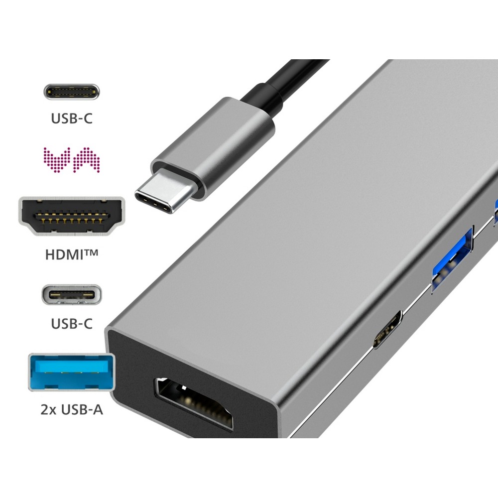 Hub USB, USB-C, HDMI Hama in Grau, Ansicht 4
