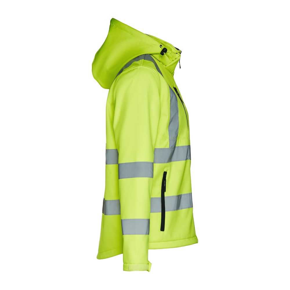 Softshell-Jacke mit hoher Sichtbarkeit (Unisex) | THC Zagreb Work – Neongelb, Ansicht 4
