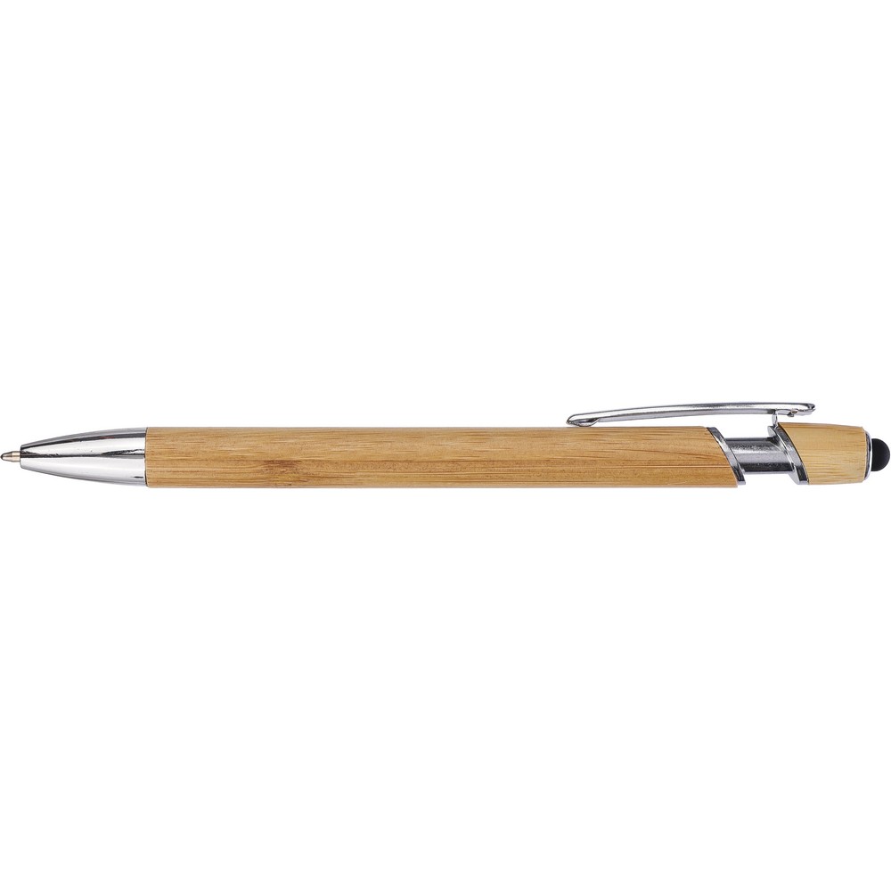 Kugelschreiber aus Bambus, Touchpen in Schwarz, Ansicht 2