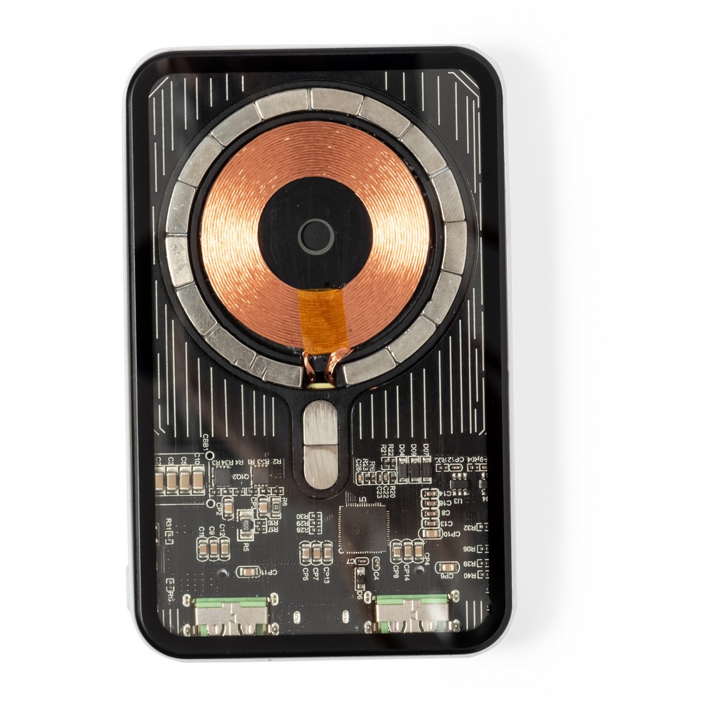 Magnetische kabellose Powerbank 5000 mAh, kabelloses Ladegerät 15W in Weiß, Ansicht 6