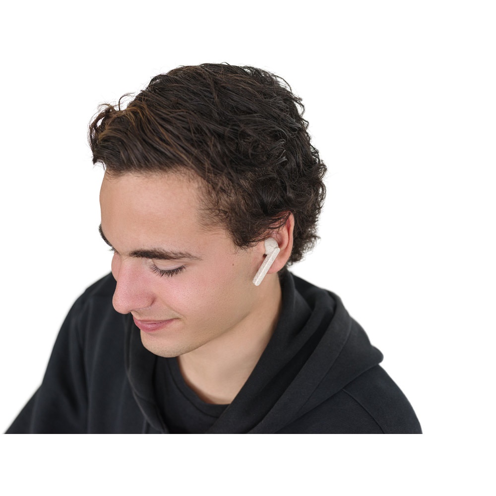 In-Ear Kopfhörer wireless mit 3 Stunden Akkulaufzeit aus Weizenstrohfaser und PP | Fourier – Natur, Ansicht 6