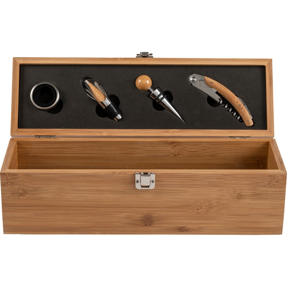 Weinset 4-tlg. in Bambusbox in Holz, Ansicht 3