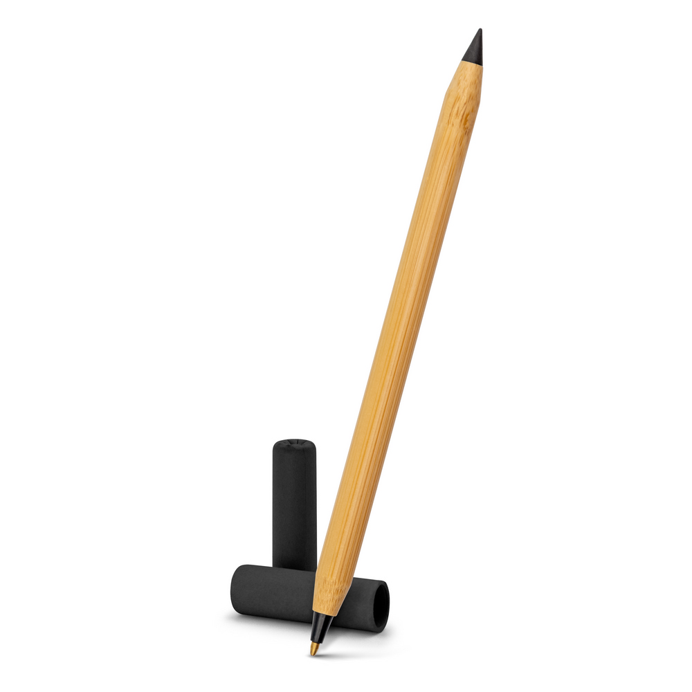 Kugelschreiber aus Bambus 2 in 1, Bleistift "Ewiger" | Mikayla in Schwarz, Ansicht 4