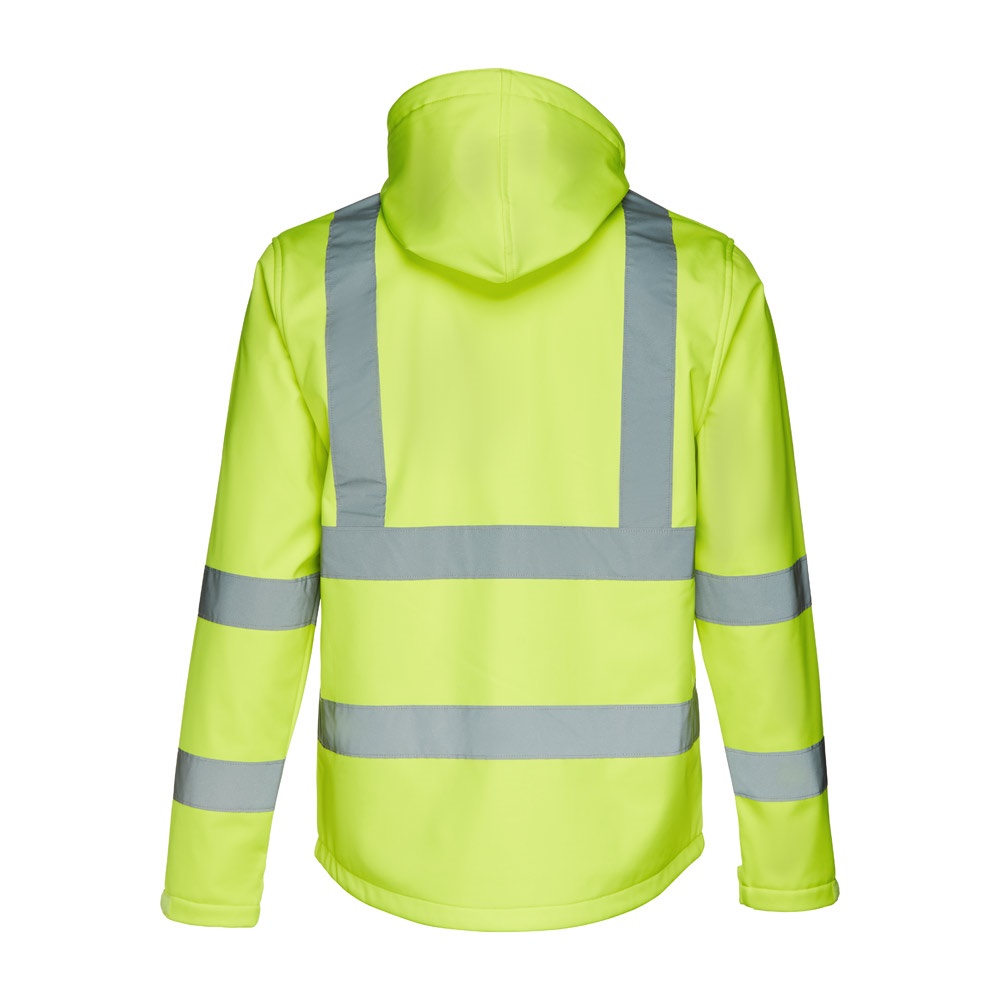 Softshell-Jacke mit hoher Sichtbarkeit (Unisex) | THC Zagreb Work – Neongelb, Ansicht 3