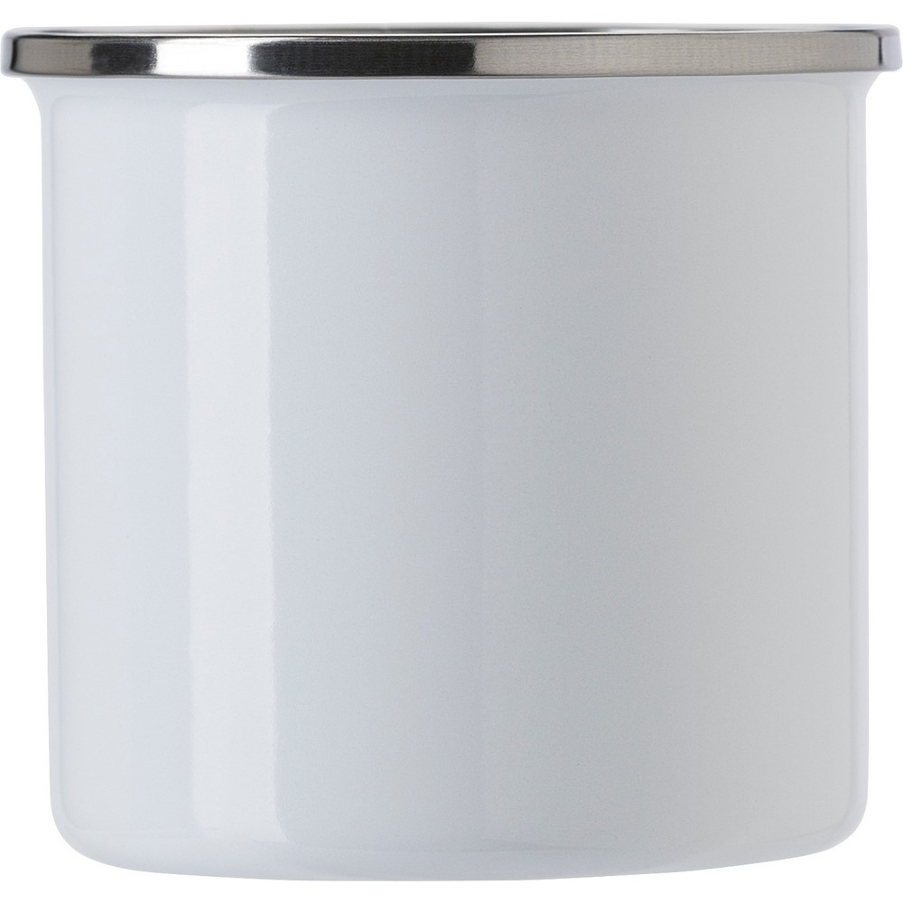 Emaillierter Becher 350 ml in Weiß, Ansicht 2