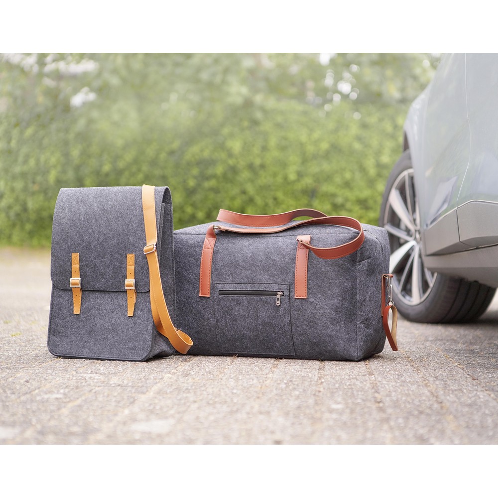 RPET-Reisetasche, Sporttasche aus Filz in Graphit, Ansicht 3