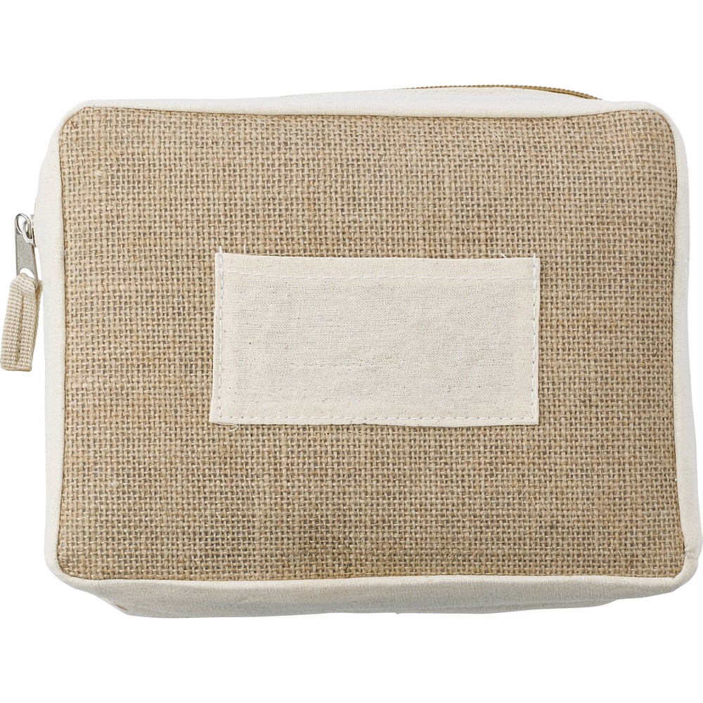 Kosmetiktasche aus Jute in Braun, Ansicht 3