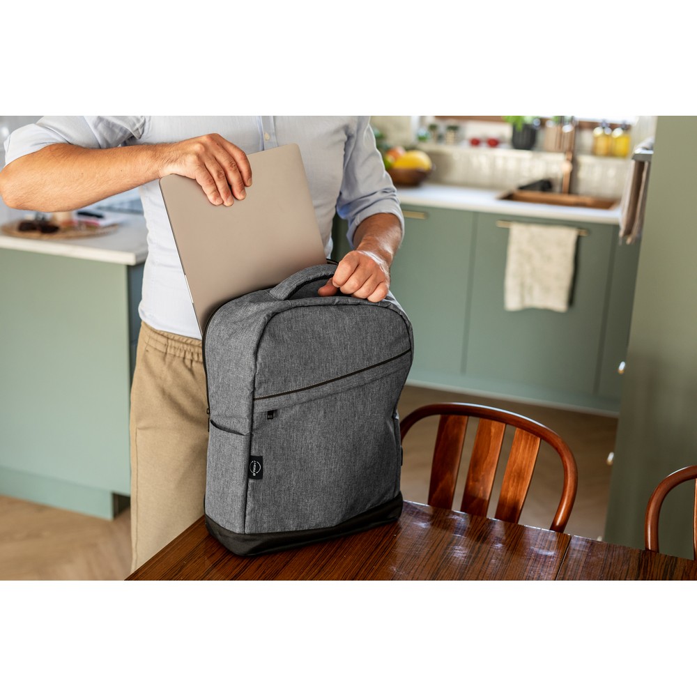 B'RIGHT Laptop-Rucksack 15,6", aus RPET | Henry in Grau, Ansicht 2