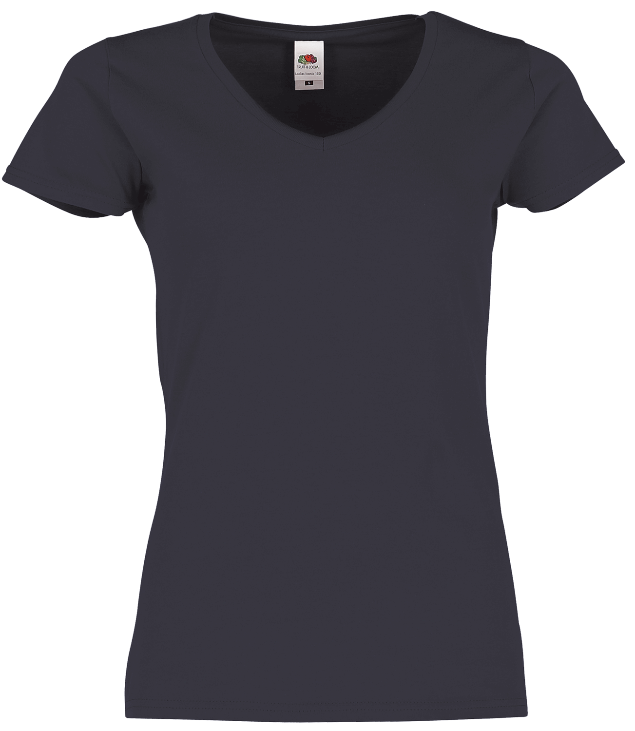 Fruit of the Loom Damen Iconic 150 V-Neck T-Shirt in Deep Navy